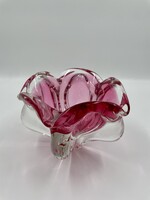 Cseh, Vintage Sklo Union Üveg Dísztál - Frantisek Zemek, 1960