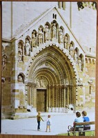 Képeslap, Ják, Bencés apátsági templom kapuja 1981 Fotó:Tulok Ferenc (e)