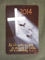 Kártyanaptár,Vallás,Korinthus idézet,grafikai,kereszt,madár, 2014  (4)