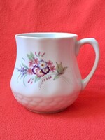 Drasche (Kőbányai Porcelángyár) virágmintás, pocakos / hasas bögre