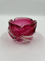 Cseh, Vintage Sklo Union Rózsaszín Hamutartó/Dísztál - Frantisek Zemek, 1960