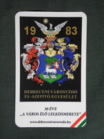 Kártyanaptár,Debrecen,Városvédő és szépítő egyesület,városi címer, 2014  (4)