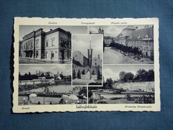 Képeslap,Székesfehérvár,színház,strand,prohászka park,püspöki palota,országzászló,Barasits Bp.,1940-