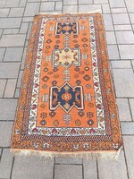 Antik kaukázusi mintás kurd kézi csomozású szőnyeg.