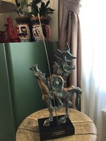 Régi Andrey Moskov bronz szobor márvány talpazaton, Don Quijote