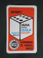 Kártyanaptár,Körmend ÁFÉSZ,Skála Coop Varga áruház,1982  (4)