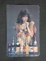 Kártyanaptár,ET-ÜD üdítőital,Zöldért üdítőital üzem,Szatymaz,női modell,1984  (4)