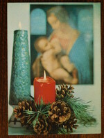 Karácsonyi képeslap - 189/683 - Madonna a gyermek Jézussal, Adventi dísz