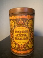 Antik Jáva kakaós fém doboz