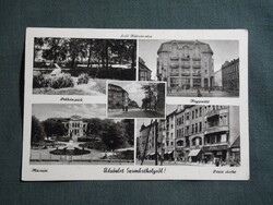 Képeslap,Szombathely,Széll Kálmán utca,park,múzeum,főtér,szálló,Barasits Bp. kiadás,1940-