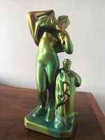 Zsolnay eozin női figura