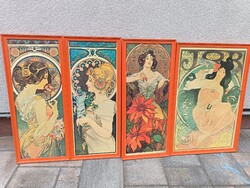 Alfonz Mucha Reprint Image in 4 Frames. Negotiable.