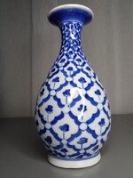 Kézzel festett kék-fehér thai porcelán váza / Thai Blue & White Porcelain Vase