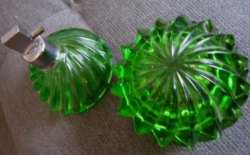 Vintage zöld parfümös és piperés  üveg