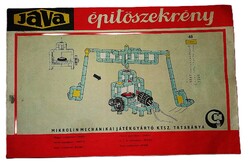 Szinte antik JAVA építőszekrény építőjáték instrukció és alkatrész füzet gyüjtői a képek szerint 1.