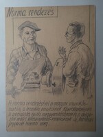 NORMA RENDEZÉS - JELZETT KOMMUNISTA CERUZARAJZ