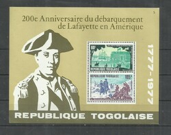 977.- Togo - blokk - MNH/** - Lafayette érkezése Amerikába