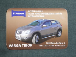 Kártyanaptár,Varga Tibor autófényező,Pécs,Nissan Qashqai autó, 2015  (4)