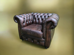 Ikonikus Chesterfield Bőrfotel – Antikolt Barna Elegancia