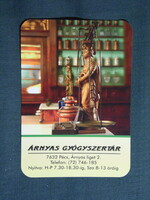 Kártyanaptár,Árnyas gyógyszertár,patika,Pécs,patika mérleg, 2015  (4)
