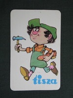 Kártyanaptár,Tisza cipőgyár,Martfű,grafikai,reklám figura,1985  (4)