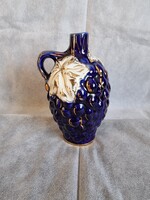 Lomonoszov szőlőfűrtöt formáló porcelán kancsó, butilka, butykos, szálvirág váza