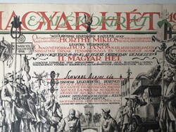 MAGYAR HÉT 1930 HORTHY MIKLÓS LEGFŐBB VÉDNÖKSÉGÉVEL EMLÉKOKIRAT - JEGES ERNŐ TERVEZTE