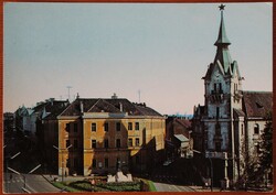 Képeslap, Kaposvár, Kossuth Lajos tér, fotó Bakonyi Béla (e)