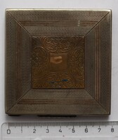 Art deco alpakka aranyozott mintával púderes doboz cc 1920