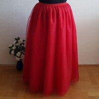 ESKÜVŐ ASZ36D – 5 rétegű piros maxi tüll szoknya