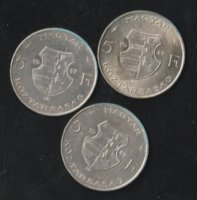 5 Forint 1947-es ezüst 3 db