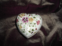 Zsolnay nagy méretű bonbonier pillangó - virág minta