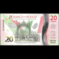 Mexikó 20 Pesos 2021 emlékbankjegy P-W132 (4) UNC