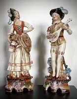 Nagyon szép , nagyméretű  figura pár ! Régi német porcelán !