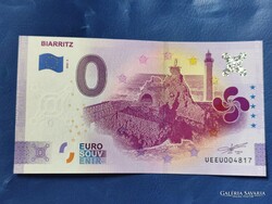 FRANCIAORSZÁG 0 EURO 2022 BIARRITZ VILÁGÍTÓTORONY! RITKA EMLÉK PAPÍRPÉNZ! UNC!