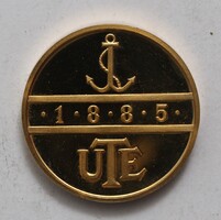 Épség, erő, egyetértés 1995! - Újpesti Torna Egylet 1885 - aranyozott érem - UTE