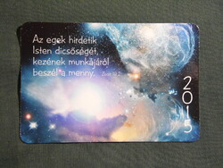 Kártyanaptár,Vallás,Zsoltár idézet,világűr,csillagok, 2015  (4)