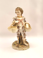 Antik német volkstedt elegáns fiú figura 16cm c1760