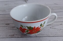 Zsolnay porcelán mikulásvirágos teáscsésze!