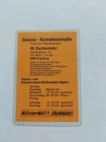 Sauna-Schwimmhalle Augsburg német kártyanaptár 1980
