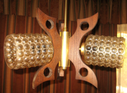 Retro chandelier with bubble glass shade