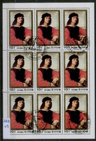 Észak-Korea 1984 – Raffaello: Agnolo Doni portréja – Teljes bélyegív (9 db)