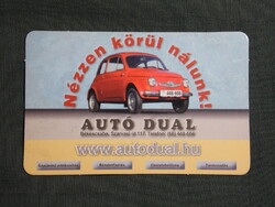 Kártyanaptár,Autó Dual autókereskedés,Békéscsaba,FIAT 500 autó,2005  (4)