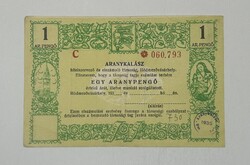 Hódmezővásárhely / Aranykalász 1 Aranypengő 1930-as évek - XF- tartás - RITKA