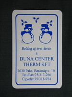 Kártyanaptár,Duna Center Therm Kft.,Paks,grafikai,hóember,1997  (4)