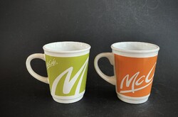 2 db Mc Café bögre McDonald’s kávés kappuccinós csésze zöld és narancssárga