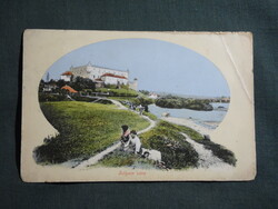 Képeslap,Szlovákia,Zólyom vár,Zvolen Hrad látkép,részlet, 1910-