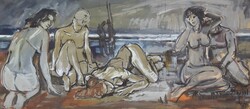 (N) Újhelyi Gábor (1925-2005) : Judyék esti fürdőzése