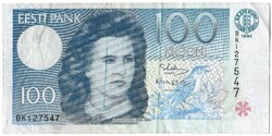 100 kroon krooni korona 1994 Észtország