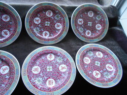 6 db Kínai aprolékos kézzel festett porcelán  tányér- (1 db  2400 Ft )